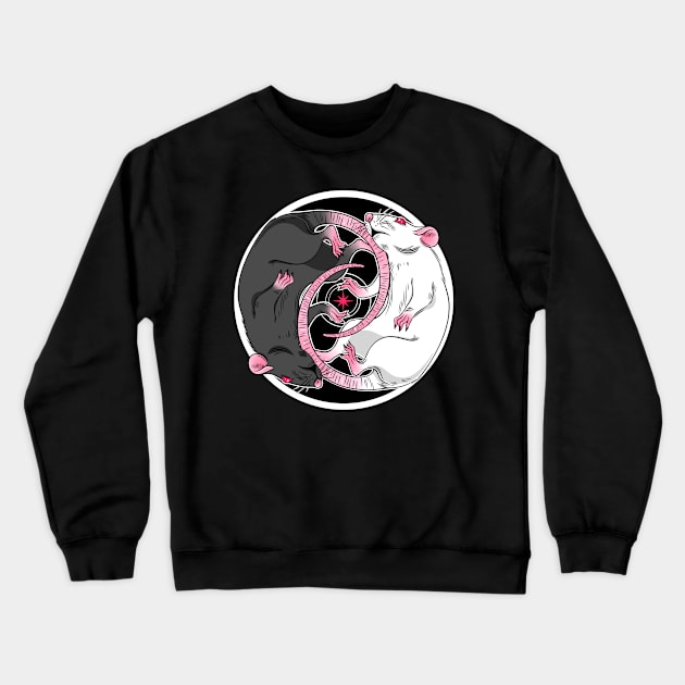 Yin Yang Rats Crewneck Sweatshirt by OccultOmaStore